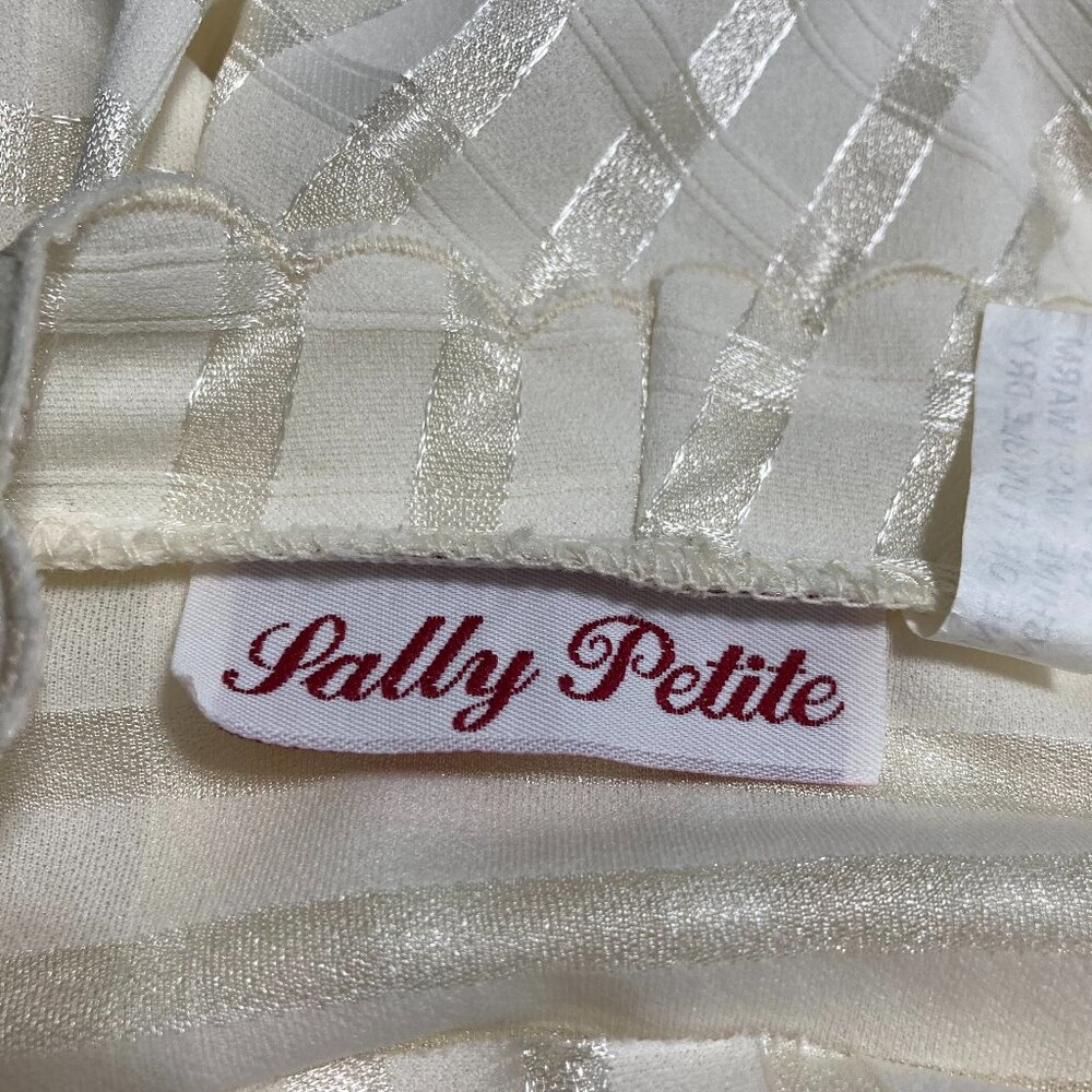 Vintage Sally Petite Knee Length Dress Sheer Coquette Fairy Unlined Cream Dainty - Picture 6 of 11